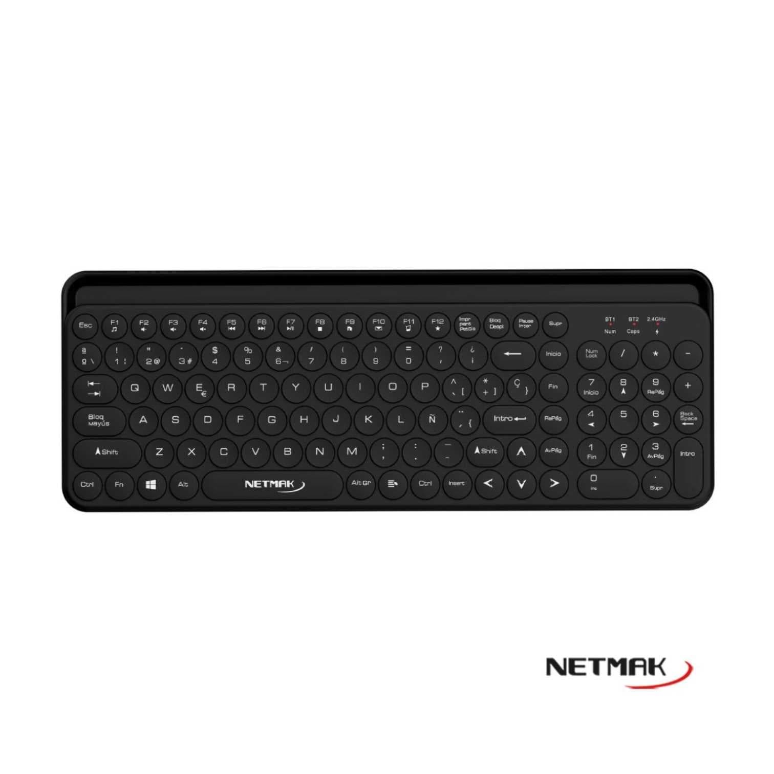 Teclado Inalambrico 2.4Ghz + BT 5.0 Netmak