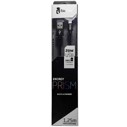 Cable Usb a Lightning 1.25m Negro-Blanco Foxbox Prism