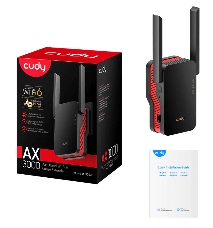  Extensor Cudy AX3000 Wi-Fi 6 (RE30000)
