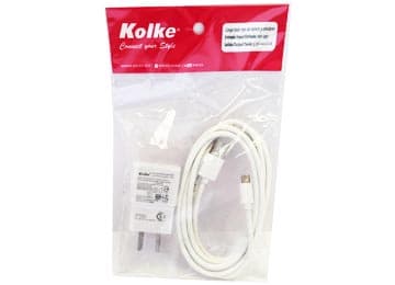 Cargador USB 5V 2A Kolke Blanco Micro Usb 1.8 Mts (023589)