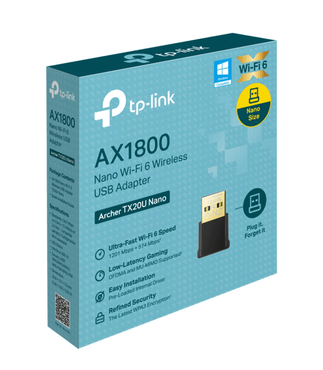 Red USB 3.0 TP-LINK Adapter AX1800 