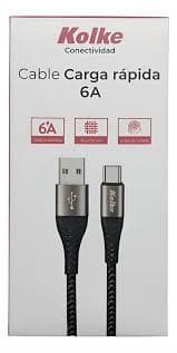 Cable Tipo-C Kolke 3.0 Carga Rapida 6A 2Mts 