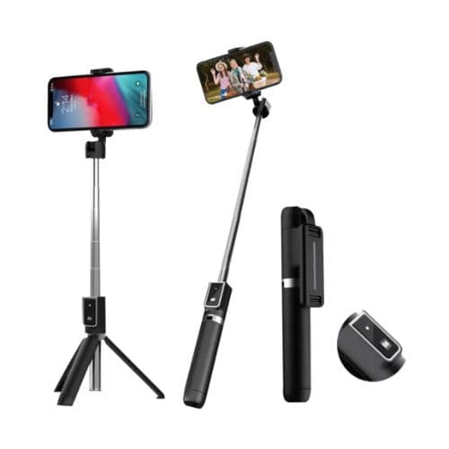 BASTON RETRACTIL MONOPOD SELFIE 360° + TRIPODE CON BLUETOOTH