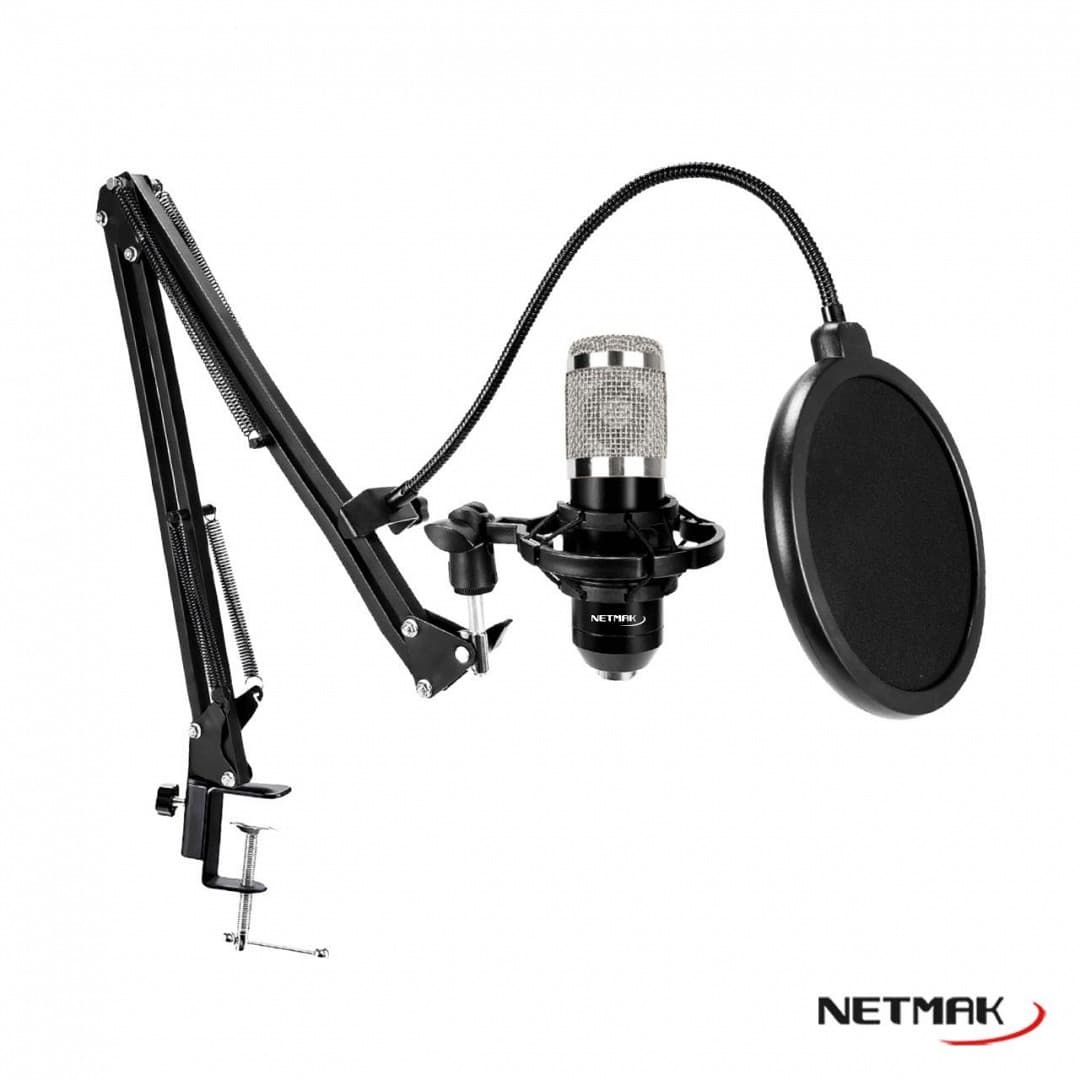 MICROFONO+BRAZO NETMAK STREAMING