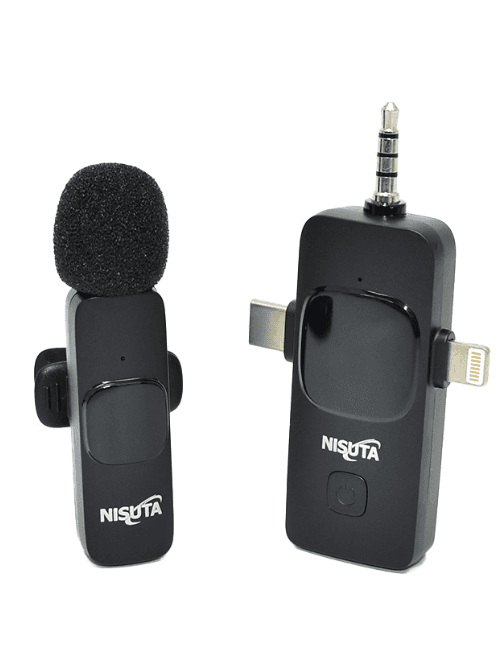 Microfono Inalambrico 2.4Ghz Recepto USB-C/Lightning/3.5mm Nisuta (NSMICW2)