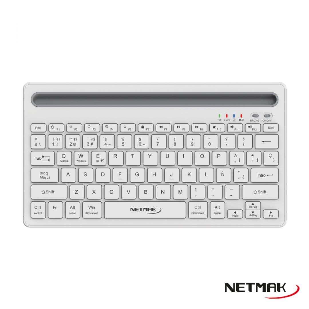 TECLADO NETMAK BLUETOOTH 5.0 BLANCO