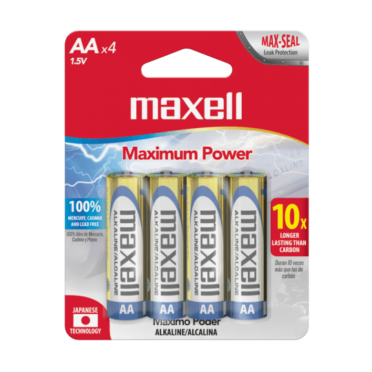 Pila Maxell Alcalina AA Blister x4 1.5V (AA-4BP)