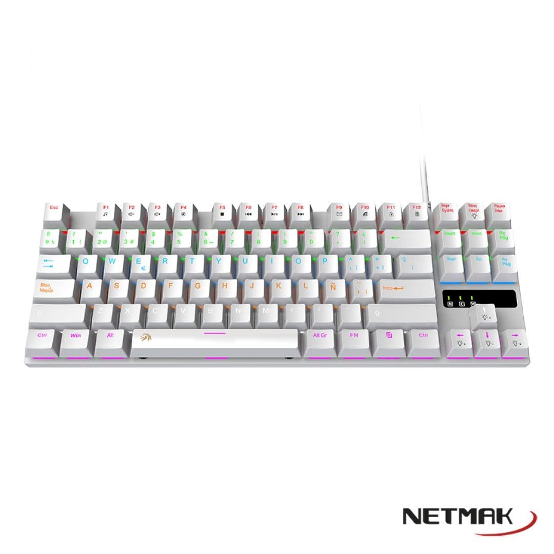 TECLADO MECANICO GAMER NETMAK NM-SKILL BLANCO