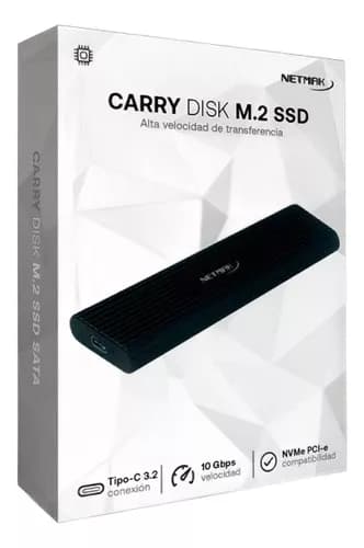 COFRE NETMAK SSD M2 NVME USB TIPO C 3.2 CARRY