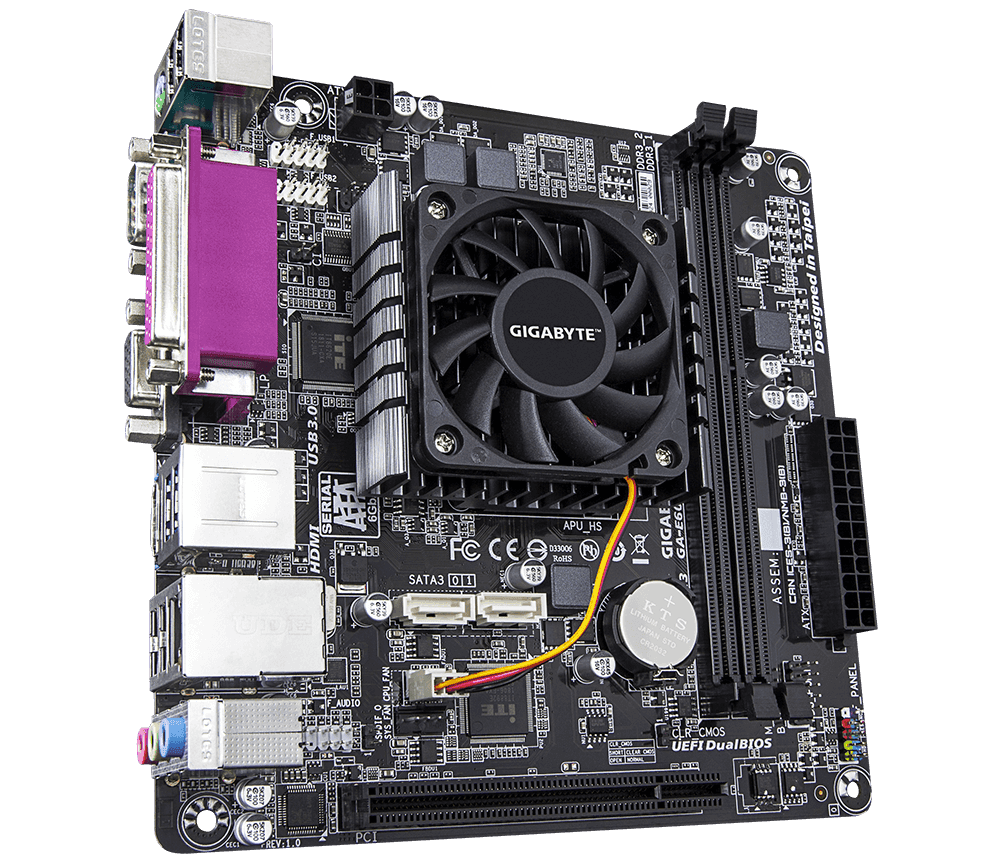 Mother + Micro Gigabyte AMD E1-6010 DDR3 (GA-E6010N)